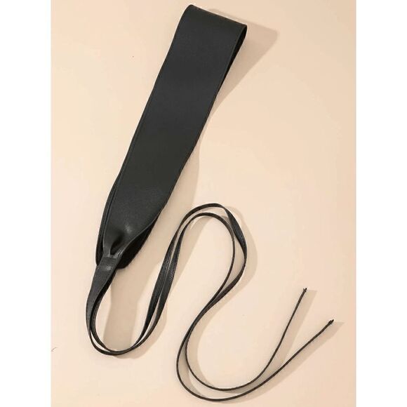 Bow Tie Wide Wrap Around Obi Corset Black Belt NEW SIZE L-XL NEW - Picture 12 of 15